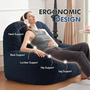 Homguava Bean Bag Chairs for Adults,Giant Beanbag Couch Adult Bean Bag Chair with Filler Included,Modern Lazy Sofa Comfy Chair for Living Room(Blue) by CozyNest Decor