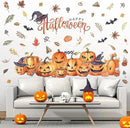 clothmile 38.18 x 36.15 Inch Halloween Wall Decals Halloween Pumpkins Bat Leaves Wall Stickers Removable Halloween Peel and Stick Sticker for Halloween Party Supplies Home Window Decor by CozyNest Decor