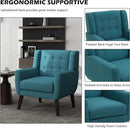 UIXE Accent Chair, Modern Upholstered Armchair in Fabric for Living Room, Comfy Club Arm Chairs Single Sofa Button Tufted Bedroom Reading Seat - Turquoise Blue, Set of 2 by CozyNest Decor