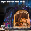 Portable Hexagon Kids Play Tent with LED Strip Lights Indoor Children Play House Easy Set-up Space Dream Tent for Night.4-5 Person Large Tents & Birthday Gifts by TinyTreasures Baby Boutique