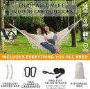 Hammock Hanging Swing Double Max 500lbs Macrame for Indoor Outdoor Patio Yard Garden (Beige) by GreenHaven Gardens