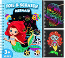 homicozy Art & Craft Activity for Kids - Foil Fun Mermaids & Scratch Art Book 2-in-1, No Mess Art Crafts for Girls,DIY Creative Activity Kit,Gifts for Girls Ages 4, 5, 6, 7, 8, 9, Travel Toys by TinyTreasures Baby Boutique