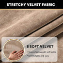 PrinceDeco Stretch Velvet Couch Cushion Cover,Soft Cushion Slipcover for Chair Cushion Furniture Protector Seat Cushion Sofa Cover Width Up to 29.5", Camel by CozyNest Decor