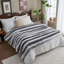 Luxury Faux Fur Blanket - Soft Warm Plush Blankets for Couch Sofa Bed, Fluffy Thick Throws for Bedroom, Office, Living Room, Decorative Reversible, Not Easy to shed- 50"x60", Black/White by CozyNest Decor
