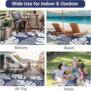 GAOMON Patio Rugs Outdoor 8x10 Waterproof Reversible Plastic Straw Rug Modern Patio Carpet, Foldable Lightweight RV Camping Mat with Portable Bag & 4 Stakes, UV Resistant & Sturdy for Picnic, Blue by CozyNest Decor