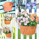 Sungmor Wall Hanging Planters,11.5 Inch Hanging Flower Pots for Railing Fence - Indoor Outdoor Balcony Wall Hanging Basket, Plastic Plant Pot Container - Half Round & 3PC Pack & Brick Red by CozyNest Decor