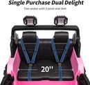 2 Seater Ride on Toy Car for Kids, 24V 4WD Ride-on Truck Kids Electric Car with Remote Control, 4x200W Motors - Light Pink by TinyTreasures Baby Boutique