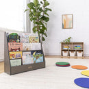 ECR4Kids Streamline Single-Sided Book Display with Storage, Classroom Bookshelf, Grey Wash by TinyTreasures Baby Boutique