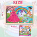 NASHRIO Wooden Educational Jigsaw Puzzles for Preschool Kids Ages 3-5, 4-Pack with 20 Pieces Unicorn Princess Wood Puzzles Set, Toddler Brain Teaser Toys, Preschool Gifts for Boys Girls Ages 3 4 5 6 by TinyTreasures Baby Boutique