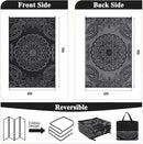 Pauwer Waterproof Outdoor Rug 6x9, Reversible Plastic Straw Patio Camping Rug, Indoor Outdoor RV Mat Carpet for Deck, Camper, Porch, Balcony, Backyard, Picnic, Boho Black Grey by GreenHaven Gardens