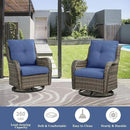4 Pieces Patio Furniture Sets, Wicker Patio Swivel Glider Chair with Ottomans, Outdoor Furniture Set for Outside Porch, Deck, Balcony, Garden by GreenHaven Gardens