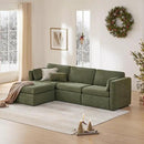 CHITA Oversized Modular Sectional Sofa, FSC Certified L Shaped Couch Reversible Chaise, Modular Sectional Couch for Living Room,112 inch Width, 4 Seat Modular Sofa with Storage Ottoman, Moss Green by CozyNest Decor