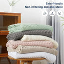 PHF 100% Cotton Waffle Weave Blanket Queen Size, Soft Lightweight Breathable Cozy Summer Blankets for Bed, Luxury Aesthetic Woven Bedding for Home Decor, 90"x90", Cannoli Cream by CozyNest Decor