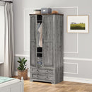 Brafab Armoire Wardrobe Closet with 2 Modern Doors, 71" Tall Freestanding Closet Wardrobe Cabinet with Drawers and Hanging Rail, Light Wooden Storage Cabinet with Shelve for Bedroom (Grey, 2 Doors) by CozyNest Decor