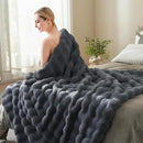BENVWE Faux Fur Throw Blanket for Couch - Thickened Fluffy Soft Bubble Blanket for Living Room Home Decor - Fathers Day Birthday Gifts for Women Men, Grey, 50" x 60", 1300GSM by CozyNest Decor
