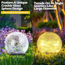 Garden Solar Ball Lights Outdoor Waterproof, 30 LED Cracked Glass Globe Solar Power Ground Lights for Path Yard Patio Lawn, Christmas Decoration Landscape Warm White(2 Pack 3.9'') by GreenHaven Gardens