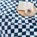 LOMAO Throw Blankets Flannel Blanket with Checkerboard Grid Pattern Soft Throw Blanket for Couch, Bed, Sofa Luxurious Warm and Cozy for All Seasons (Navy, 60"x80") by CozyNest Decor