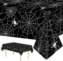 2 Pcs Halloween Tablecloth - Plastic Halloweens Spider Webs Table Cloth, Black Disposable Rectangle Spiderweb Table Cover for Halloween Party Decorations Supplies Favors Tables Decor, 108 x 54 Inch by CozyNest Decor