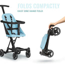 Dream On Me Lightweight and Compact Coast Rider Stroller with One Hand Easy Fold, Adjustable Handles and Soft Ride Wheels, Sky Blue by TinyTreasures Baby Boutique