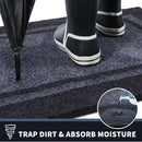 PURRUGS Dirt Trapping Door Mat 32" x 48", Non-Slip/Skid Machine Washable Entryway Rug, Shoes Scraper, Area Rug, Super Absorbent Welcome Mat for Muddy Wet Shoes and Paws, Bluish Grey & Charcoal by CozyNest Decor