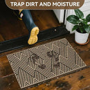 Front Door Mat Outside Entrance, Non Slip Rubber Backing, Trap Dirt and Moisture, Easy Clean Low Profile Welcome Floor Mats for Patio Porch Indoor Outdoor Entry Mat, 17x30 Inch, Brown by CozyNest Decor