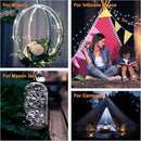 QITONG 4 Pack White Solar Fairy Lights, Each 33ft 100 LED String Light Outdoor Waterproof, 8 Modes Silver Wire Solar Twinkle Lights by GreenHaven Gardens