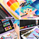 iBayam Stocking Stuffers for Kids Teens Adults, Birthday Party Art Supplies, Christmas Gifts for Teenagers, 150-Pack Wooden Art Set Crafts Drawing Painting Kit with 1 Coloring Book, 2 Sketch Pads by TinyTreasures Baby Boutique