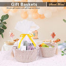 Small Soft Organizer Baskets，Decorative Mini Round Woven Rope Storage Bin Empty Gift Baskets for Man，Office, Desk Decor, Gifting, Kids, Toys, Pre Shaped, Brown, 2 Pack by TinyTreasures Baby Boutique