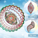 Wind Spinner Mandala Manjusaka Laser Cut Stainless Steel Wind Spinners for Yard and Garden Decoration 3D Kinetic Metal Art Ornament Hanging Wind Sculptures Outdoor Decor Creative Gifts Ideas by GreenHaven Gardens