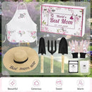 Gifts for Mom,7 Piece Womens Gardening Kit with Pink Gardening Tools,Straw Hat, Floral Gardening Apron and Gloves,Mothers Day Gardening Gifts for Mom Pink by GreenHaven Gardens