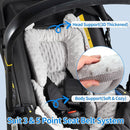3in1 Baby CarSeat Head Support for Infant, Reversible Soft Infant Car Seat Insert Newborn Boy Girl, Breathable Cotton Head Body Support Pillow Cushion,Stroller,Swing,Bouncer,Baby Registry,Grey by TinyTreasures Baby Boutique