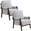 Modern Accent Chairs Set of 2 for Living Room Mid Century Arm Chairs Upholstered Bedroom Chairs Comfy Lounge Chairs with Solid Wood Frame, White by CozyNest Decor