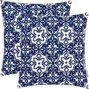 HWY 50 Navy Blue Decorative Throw Pillow Covers 18x18 Inch, Pack of 2 Embroidered Cotton Farmhouse Cushion Cover Pillow Case for Sofa Couch Living Room Bed Bedroon, Modern Pattern by CozyNest Decor