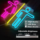 Restroom Neon Signs for Wall Decor Bathroom Neon Sign Dimmable LED Powerd Toilet Light Restroom Signs for Business Ideal for Bathroom, Bar, Hotel, Hospital,Home and Party Decoration(12.9 * 10.6inch) by CozyNest Decor