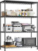 4- Shelf Metal Shelving Unit Adjustable Storage Shelves Heavy Duty Garage Shelving Steel Wire Shelving for Laundry Bathroom Kitchen Pantry Closet Garage Black, 35.6Wx16Dx54H by GreenHaven Gardens