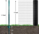 ARIFARO Fence Posts 5 Feet Sturdy Duty Metal Fencing Fencing Poles, Pack of 10, No Dig Garden T Post for Wire Fencing Steel Poles for Yard, Outdoor Wire by CozyNest Decor