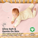 Waterproof Crib Mattress Protector Cover Fitted - 2-Pack Quiet Baby Crib Mattress Pad Sheets, 52" x 28" Soft Quilted Cotton Baby Sheet, Machine Washable, Easy Fit, Durable (Mist Rose/Quin) by TinyTreasures Baby Boutique