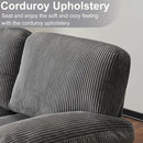 Karl home U-Shape Sectional Sofa Couch 111" Modern 4-Seat Sofa with Chaises Corduroy Fabric Upholstered Covertible Couch with Wood Grain Legs for Living Room, Reception Room, Apartment, Dark Gray by CozyNest Decor