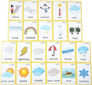 22 Weather Flash Cards(pre k flashcards) - Classroom Decorations and Early Learning Kindergarten Teacher Tools - Flash Cards Hole Punched - with 1 Ring -So You Can Sort and Organize The Cards Easily by TinyTreasures Baby Boutique