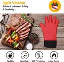 GEEKHOM Silicone Grilling Gloves, Heat Resistant Oven Mitts, BBQ Gloves, Waterproof Non-Slip for Barbecue, Cooking, Baking, Fryer, Red by GreenHaven Gardens