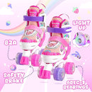 PAPAISON Adjustable Roller Skates for Girls Illuminating Wheels, Kids Toddler Rollerskates Ages 4-6 5-8 8-12 by TinyTreasures Baby Boutique