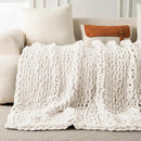Ultra Soft Chunky Knit Blanket Throw -40x50 Hand Knitted Warm Chenille Throw Blanket, Home Decor Soft Thick Yarn Cable Knit Blanket Breathable Fleece Banket Christmas for Couch Bed Sofa Best GIF by CozyNest Decor