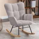 NIOIIKIT Nursery Rocking Chair Velvet Upholstered Glider Rocker Rocking Accent Chair Padded Seat with High Backrest Armchair Comfy Side Chair for Living Room Bedroom Offices (Light Gray) by TinyTreasures Baby Boutique