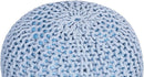 BIRDROCK HOME Round Pouf Ottoman | Cotton Braided Foot Stool with Bean Bag Filling | Boho Foot Rest for Living Room & Bedroom | Compact & Comfortable Seating, Lightweight & Soft | Soft Blue by CozyNest Decor