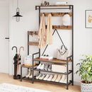 IDEALHOUSE Hall Tree with Bench and Shoe Storage Parent-Child Coat Rack Shoe Bench Industrial Coat Tree Entryway Large Organizer with Shoe Rack, Storage Cubbies, Hooks, and Top Shelf by CozyNest Decor
