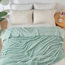 NEWCOSPLAY Super Soft King Blanket New Sage Green Premium Silky Flannel Fleece 3D Ribbed Jacquard Lightweight Bed Blanket All Season Use (New Sage Green Ribbed, King(90"x110")) by CozyNest Decor