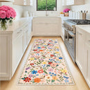 Runner Rug for Entryway: 2.6x8 Kitchen Rugs Non Slip Washable Ultra-Thin Soft Floral Carpet Indoor Floor Stain Resistant Carpets for Hallway Bedroom Kitchen Laundry Bathroom Dorm Beige by TinyTreasures Baby Boutique