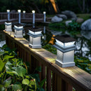 TW SHINE 4 Pack Solar Outdoor Fence Post Lights, 2 Modes Post Cap Lights Waterproof Warm White/Cool White for Yard, Garden, Porch, Patio Decor, for 4x4 5x5 6x6 Wood Posts, White by GreenHaven Gardens