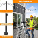 AILBTON 2.8FT 4 Pack Suspension Outdoor String Light Poles for Outside String Lights Hanging,with Clip and Holder,Light Post Mounting Stand for Patio Fence Wall Garden Backyard Deck by GreenHaven Gardens