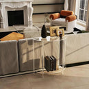Acrylic Console Table, Half Moon, 29.5" Small Entryway Table, Clear Entry Table for Sofa, Foyer, Hallway, Living Room, Easy Assembly, 2 Tier, 11.8" D x 31.5" H by CozyNest Decor